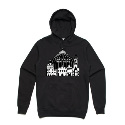 Unisex Tartarian Truthers Logo Hoodie (Black and White) Thumbnail