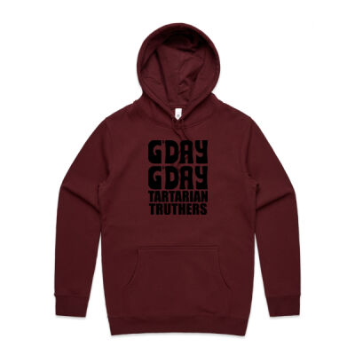 Unisex G'day G'day Tartarian Truthers Hoodie (Black Text) Thumbnail